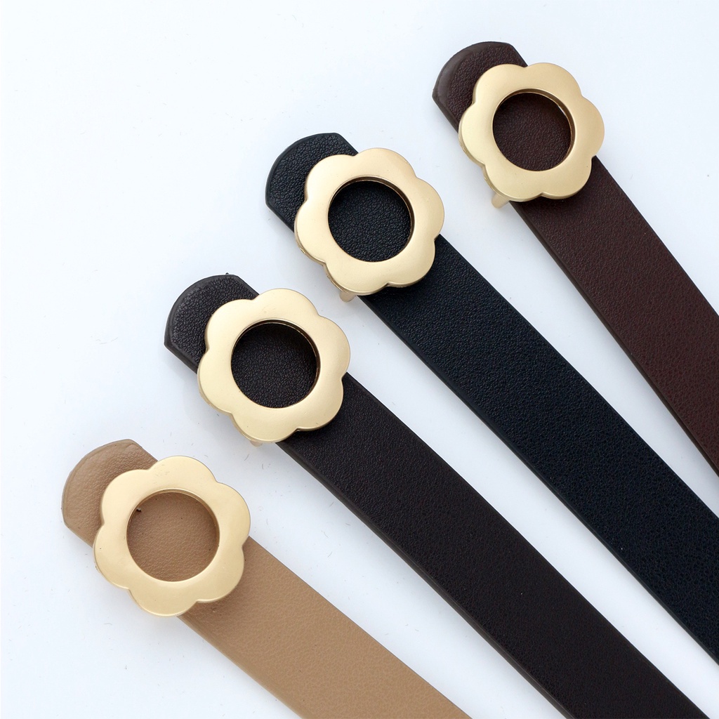 SmileFairyCC【COD &amp; Hàng Có Sẵn】Tik Tok Dây Thắt Lưng Quần Jean Họa Tiết Hoa Sóng Phong Cách Hàn Quốc Thời Trang Thường Ngày Cho