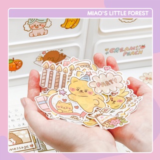 Sticker washi MIAO'S LITTLE FOREST hình dán động vật cute mèo thỏ trang trí sổ tay bullet journal MST367