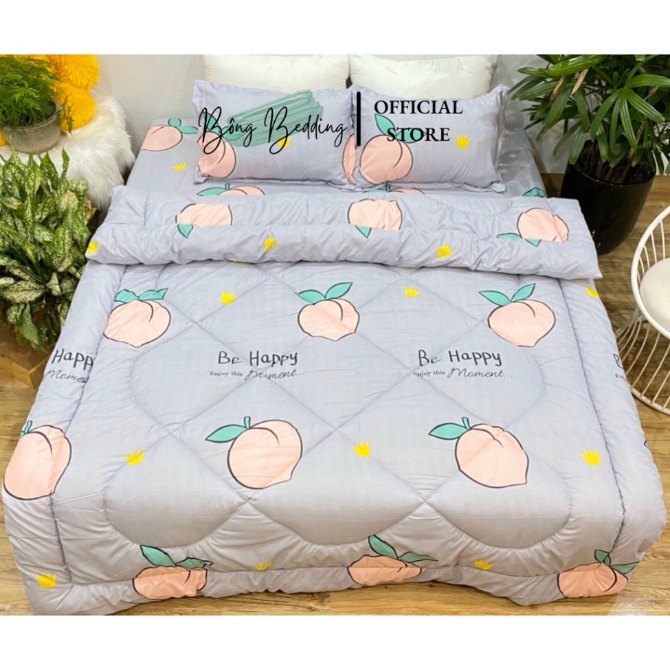 Bộ Chăn Ga Gối Chăn Chần Bông Cotton Poly Nhiều Mẫu, Tặng Kèm Vỏ Gối Ôm | BigBuy360 - bigbuy360.vn