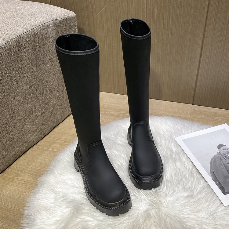 Giày bốt cao gót mũi tròn kiểu dáng hợp mốt thời trang thoải mái | BigBuy360 - bigbuy360.vn