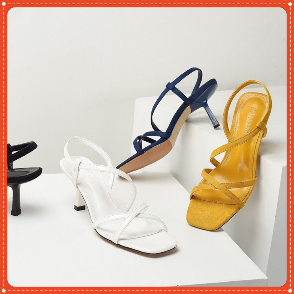 Sandal Cao Gót 7cm, Gót Nhọn Chữ X Dáng Hàn Hot Trend TTS20