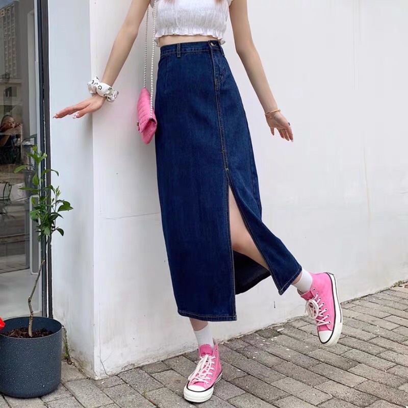 Chân váy jeans xẻ siêu hot | BigBuy360 - bigbuy360.vn
