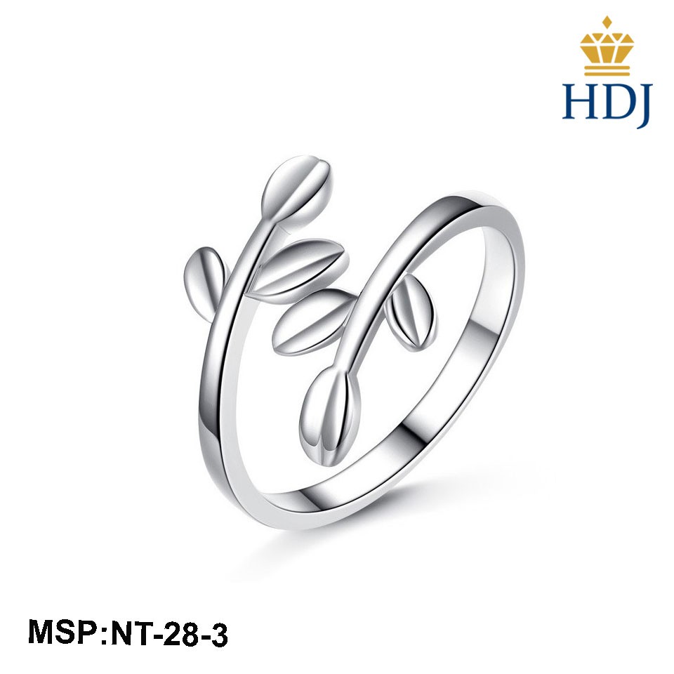 Nhẫn bạc nữ Freesize Hình Lá nhỏ trơn không đá sang trọng trang sức cao cấp HDJ mã NT-28-3 Hàng Đẹp