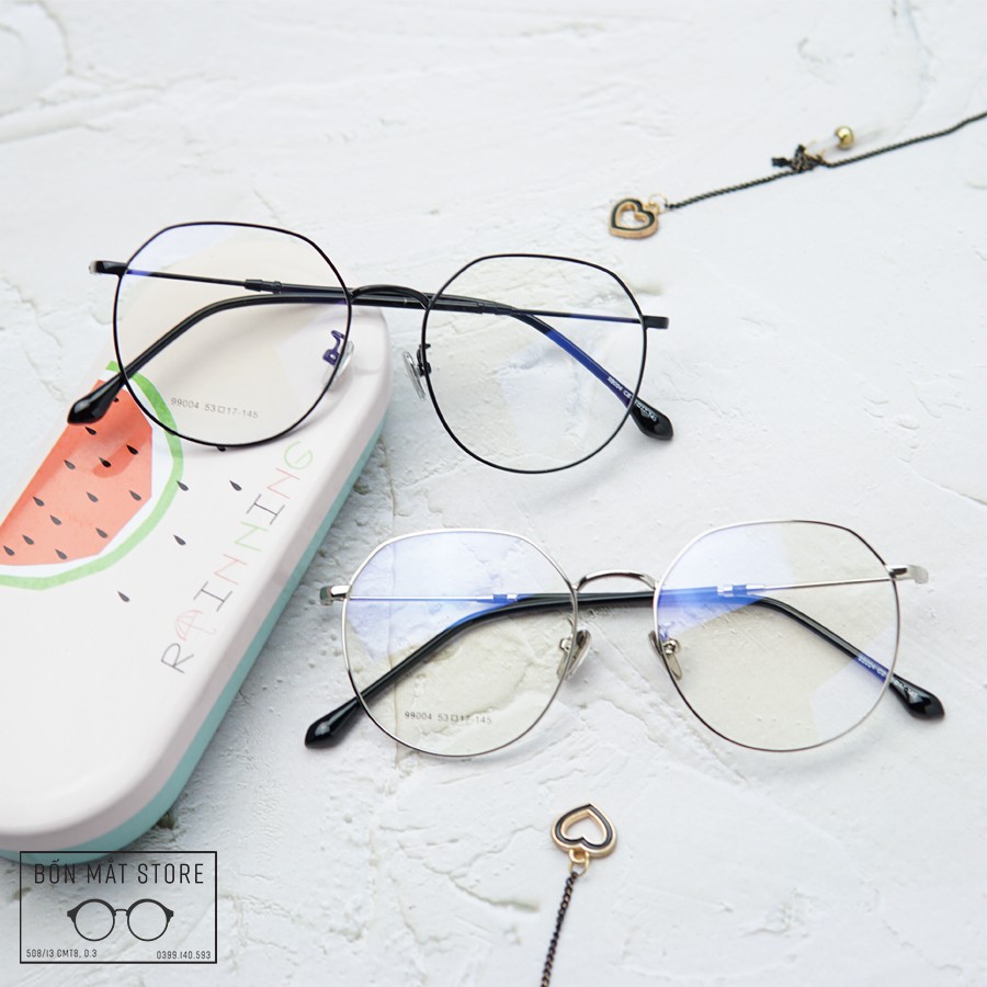 Gọng Kính Kim Loại Tròn Form Mắt Lớn 90004 (Tặng Hộp Khăn) | BigBuy360 - bigbuy360.vn