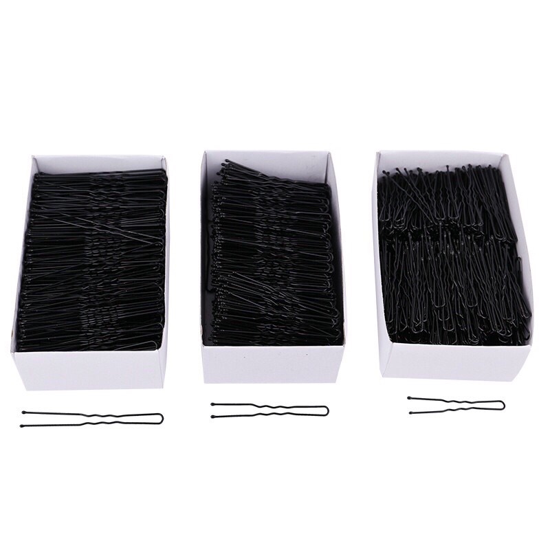 Hộp 500g kẹp gim chữ U và Y cài tóc chuyên nghiệp 3sai S.M,L