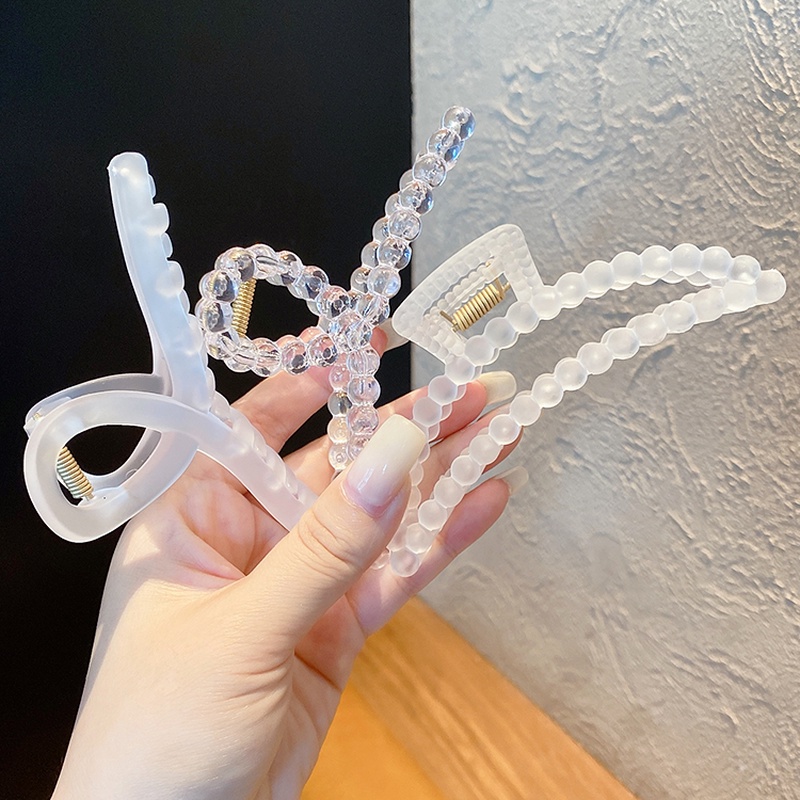 Kẹp Tóc Acrylic Trong Suốt Kích Thước Lớn Phong Cách Hàn Quốc Dễ Phối Đồ