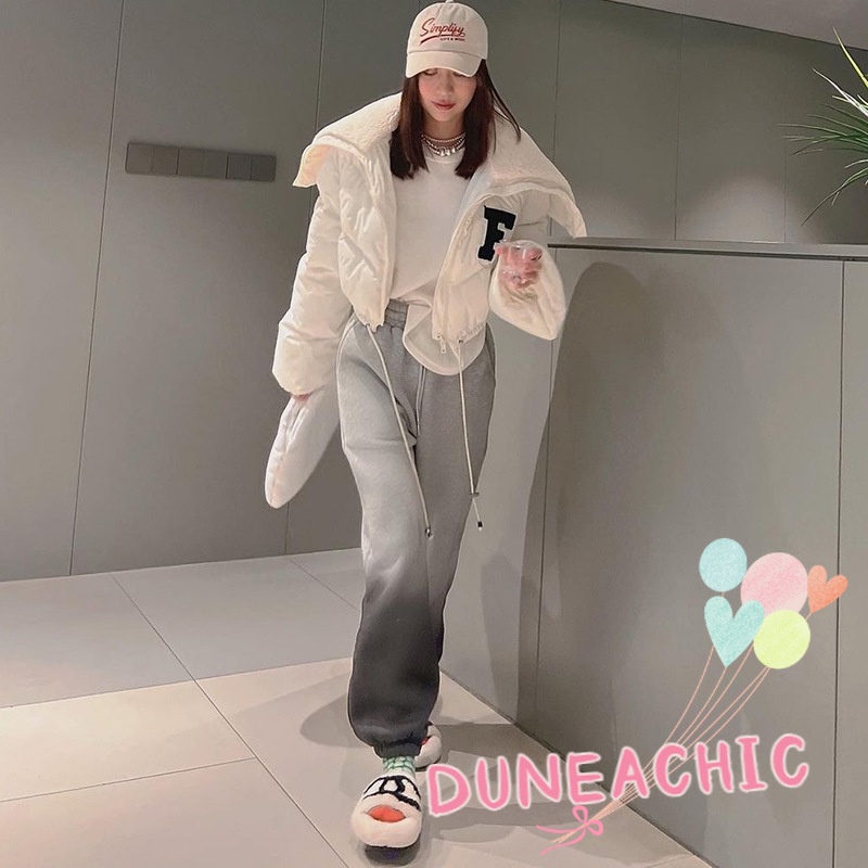 DUNEA Áo khoác phao dây rút tay dài thời trang dành cho nữ