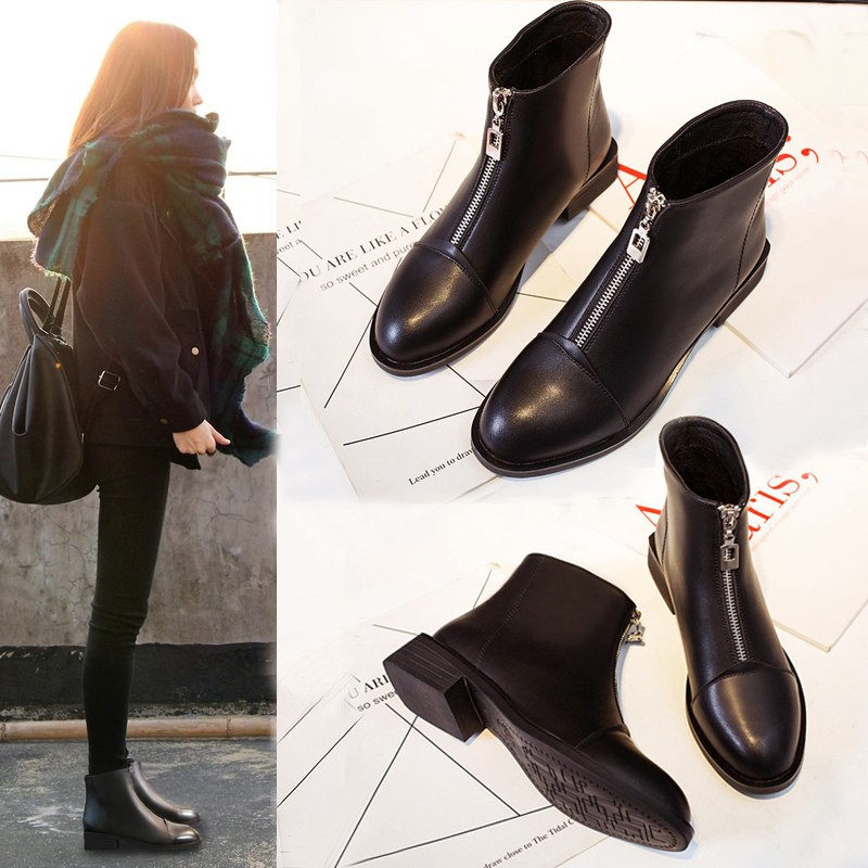 D270- bốt nữ cao cổ, boot nữ đẹp đế thấp cổ ngắn kéo khoá kèm ảnh thật | WebRaoVat - webraovat.net.vn