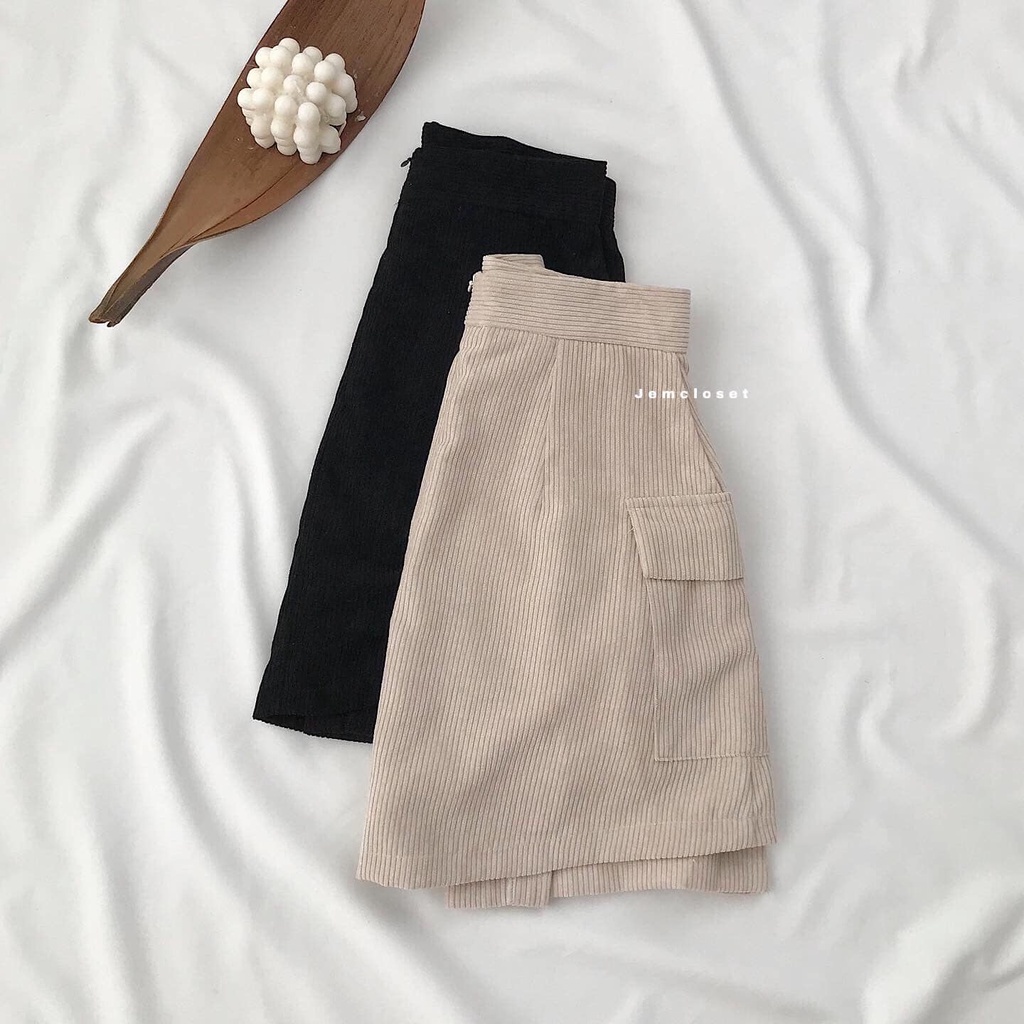 Chân Váy Chữ A Nữ Xinh JEM CLOSET Chân Váy Ngắn Túi Hộp Lệch Vạt Bokso Phong Cách Thời Trang Basic Năng Động Mix Đồ 3385