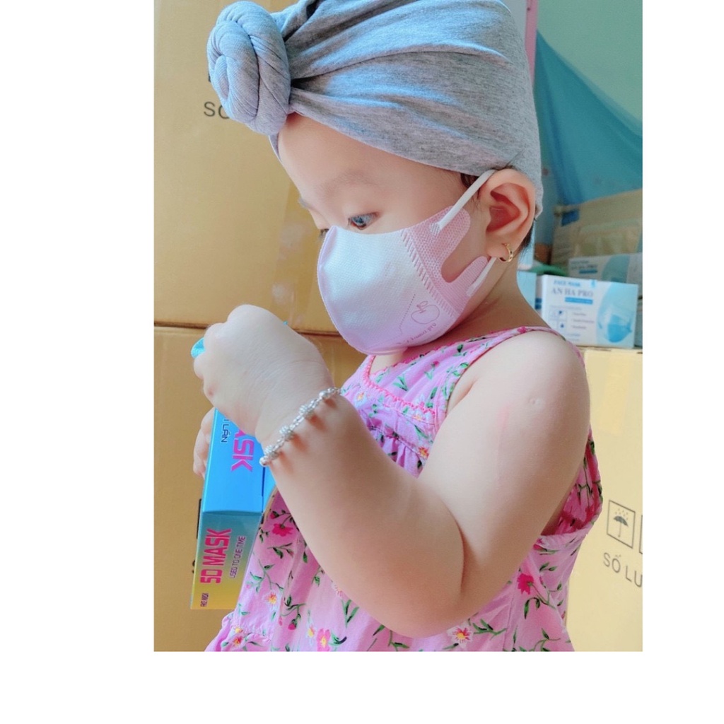 [COMBO 50 cái] Khẩu trang Trẻ Em 5D BABY FAMAPRO quai thun 3 lớp