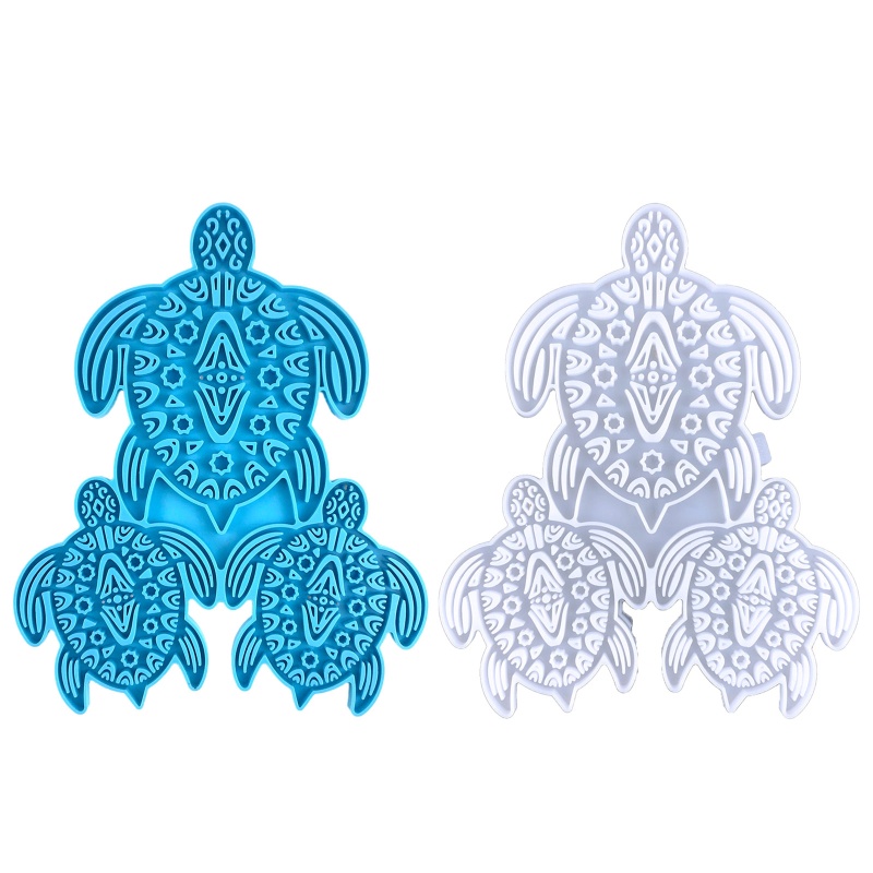 Sa Khuôn Silicon Kết Hợp Keo Dán Trang Trí Tường Hình Rùa Dễ Thương