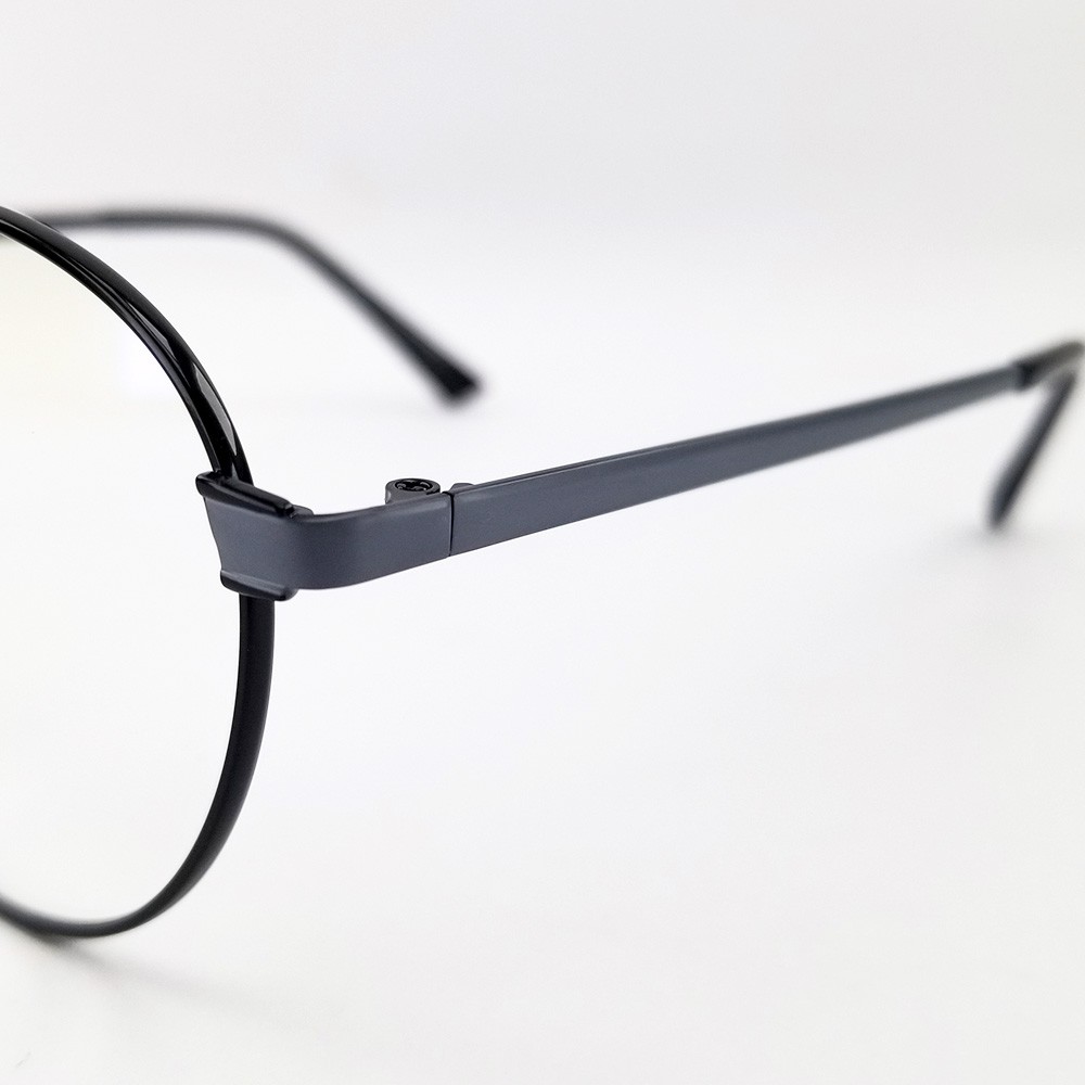 Gọng kính cận nam nữ mắt tròn kim loại cao cấp màu đen GC29223. Tròng kính giả cận 0 độ | BigBuy360 - bigbuy360.vn