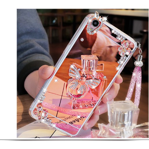 Ốp điện thoại TPU mềm tráng gương gắn đá kim cương kèm dây và vòng đỡ cho Huawei Y9S Y6S P30 P20 Pro P20Lite Nova 5T 2i 3