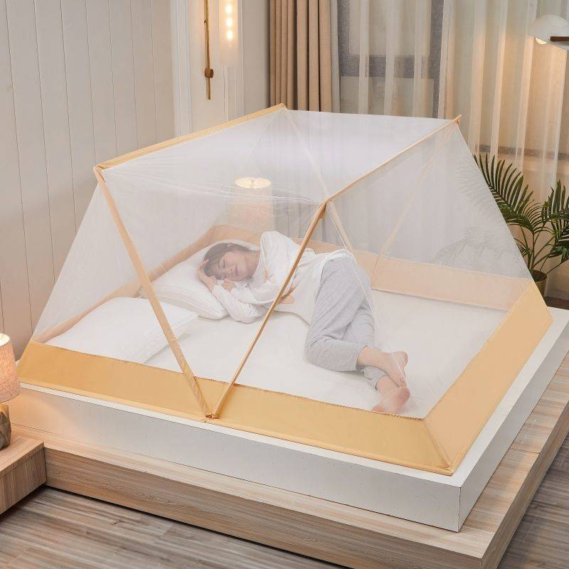 Mosquito Net Mông Cổ có thể gập lại Lắp đặt không đáy Trang chủ Sinh viên Ký túc xá Big Net Red Chống muỗi Độc thân Ngườ