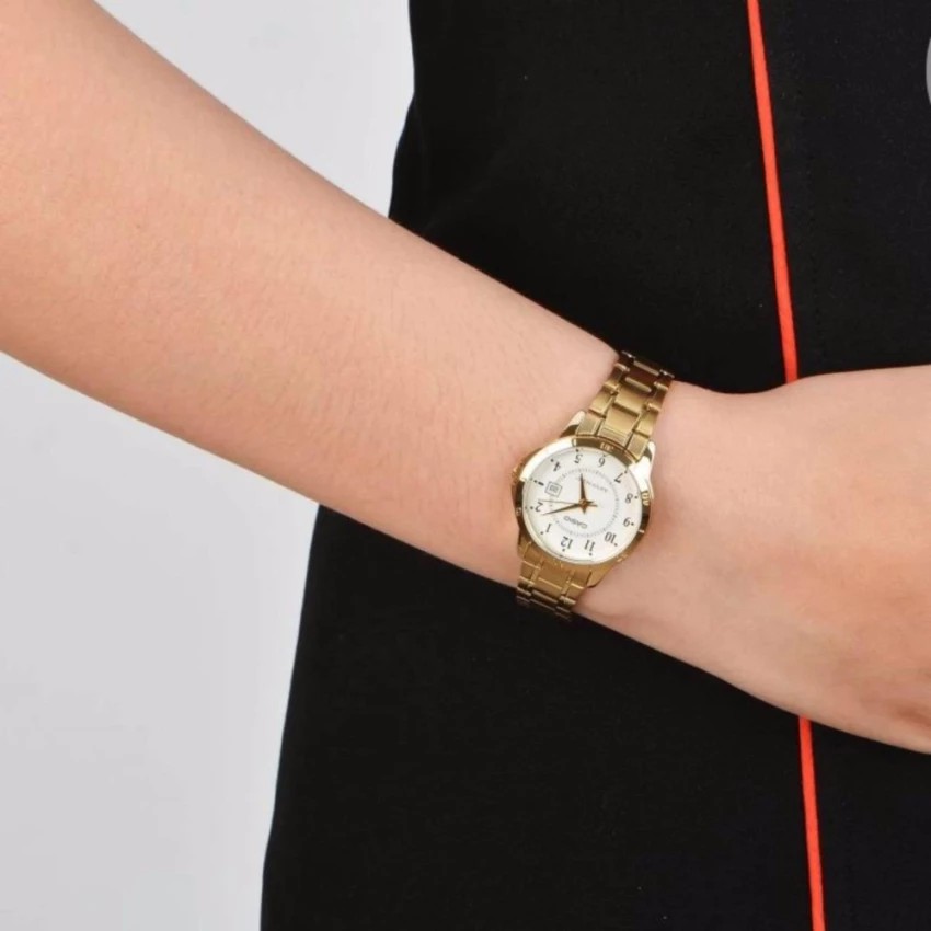 Đồng hồ nữ dây kim loại Casio chính hãng Anh Khuê LTP-V004G-7BUDF