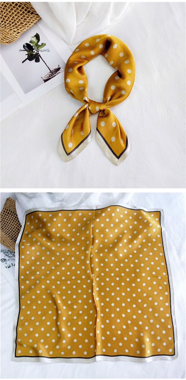 Khăn Turban lụa chấm bi choàng cổ ( có thể dùng quấn thành áo) size 70cm - Maben