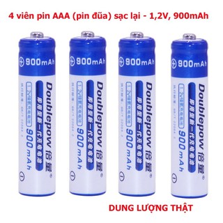Bộ 4 viên pin đũa (Pin sạc AAA) 1,2V - 900mAh Double Pow