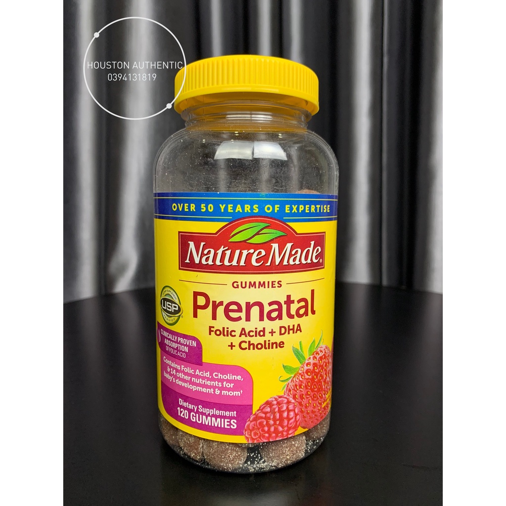 Kẹo dẻo Vitamin bổ bầu Nature Made Prenatal Gummies 120 viên _ Live mua hàng tại Mỹ
