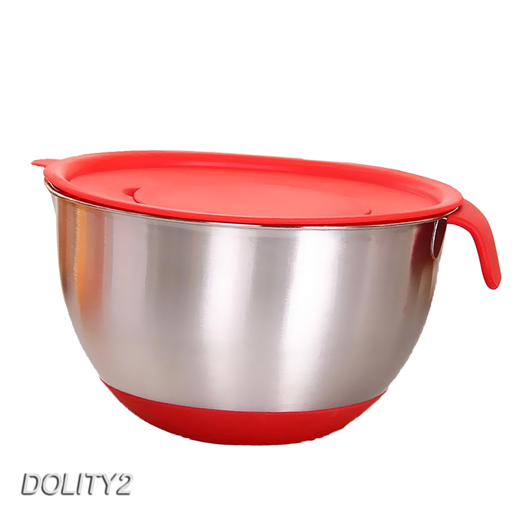 [Dolity2] Bát Trộn Trứng Có Nắp Bằng Thép Không Gỉ 16cm