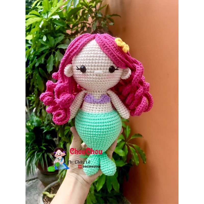 Búp bê len nhồi bông handmade - Nàng tiên cá handmade ( 25cm)