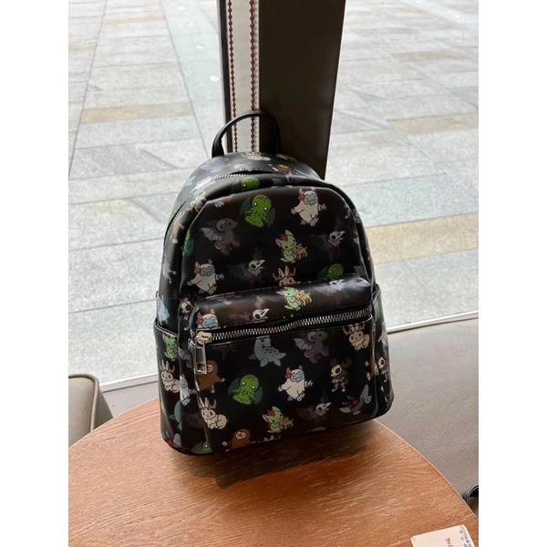 TNS-Balo mini form vuông hottrend xuất Âu hoạ tiết graffiti siêu cá tính-chất da cao cấp-màu đen và trắng classic