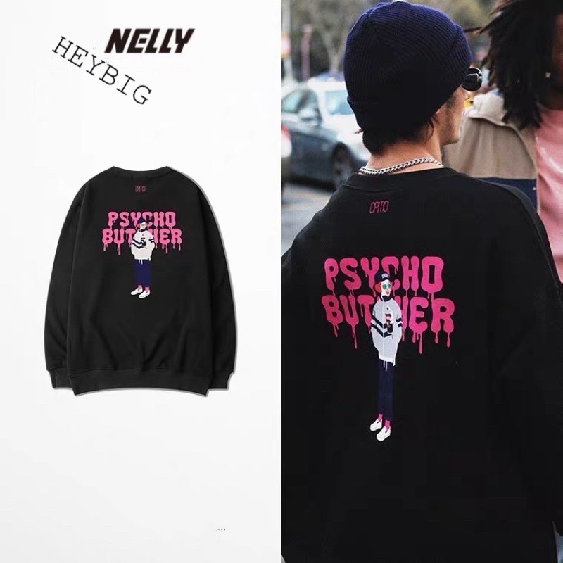 Nelly Heybig form rộng chất nỉ bông dành cho nam và nữ PSYCHO