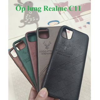 Ốp lưng Realme C11 - Ốp lưng vân da nhân tạo