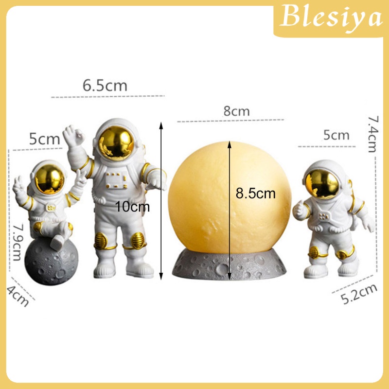 Set 4 tượng phi hành gia mini dễ thương trang trí bánh kem DIY