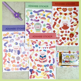 Sticker họa tiết ruy băng trang trí ảnh sổ nhật ký