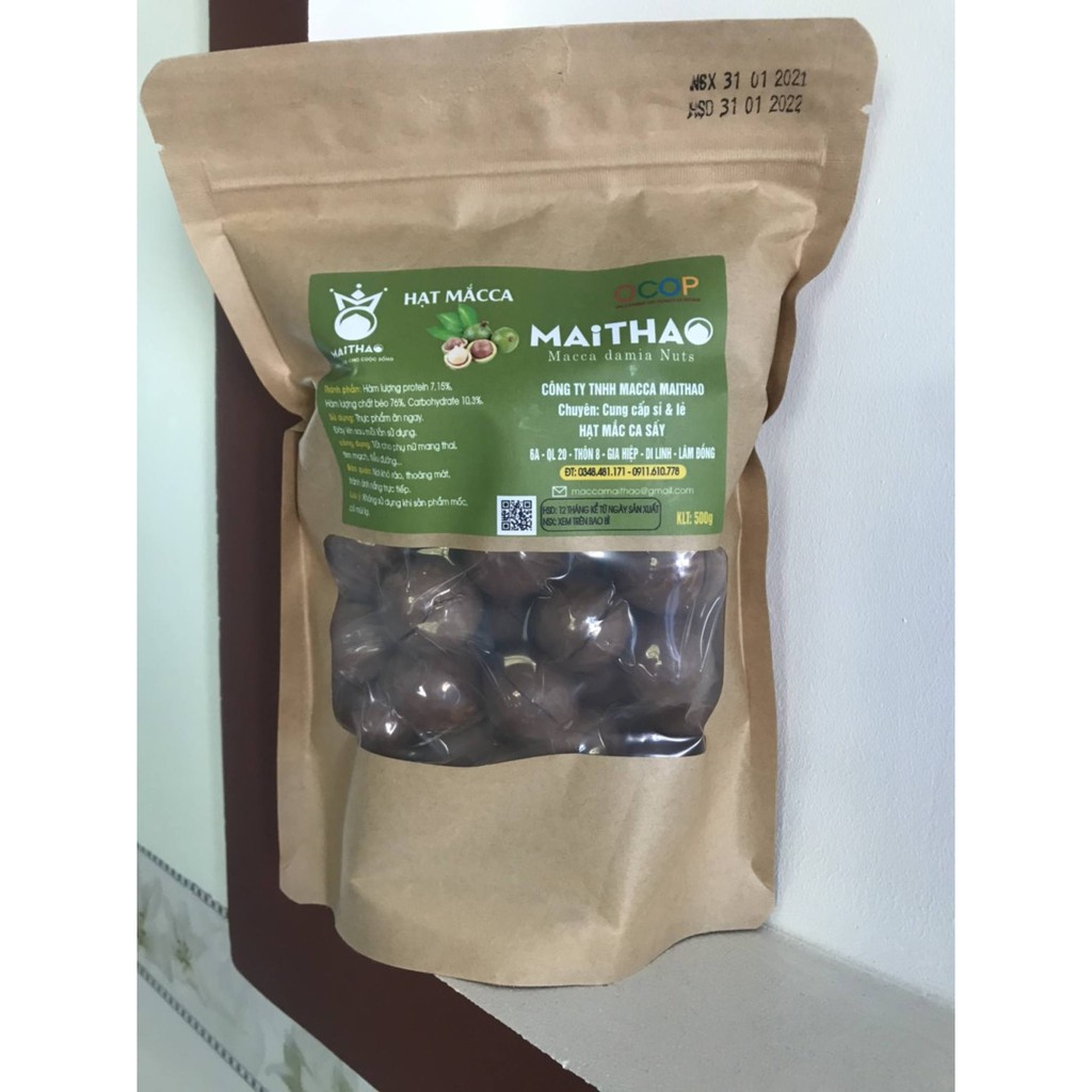 500g Hạt Macca Sạch Di Linh Lâm Đồng