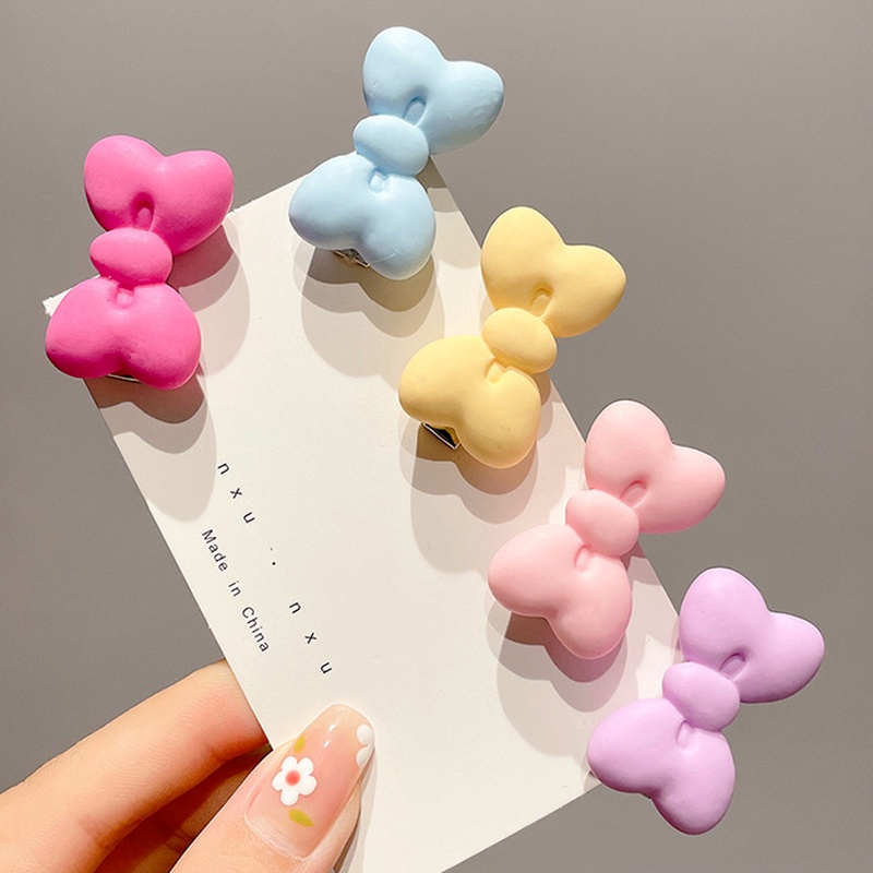 Kẹp Tóc Nơ Màu Kem Dễ Thương Phong Cách Nhật Bản