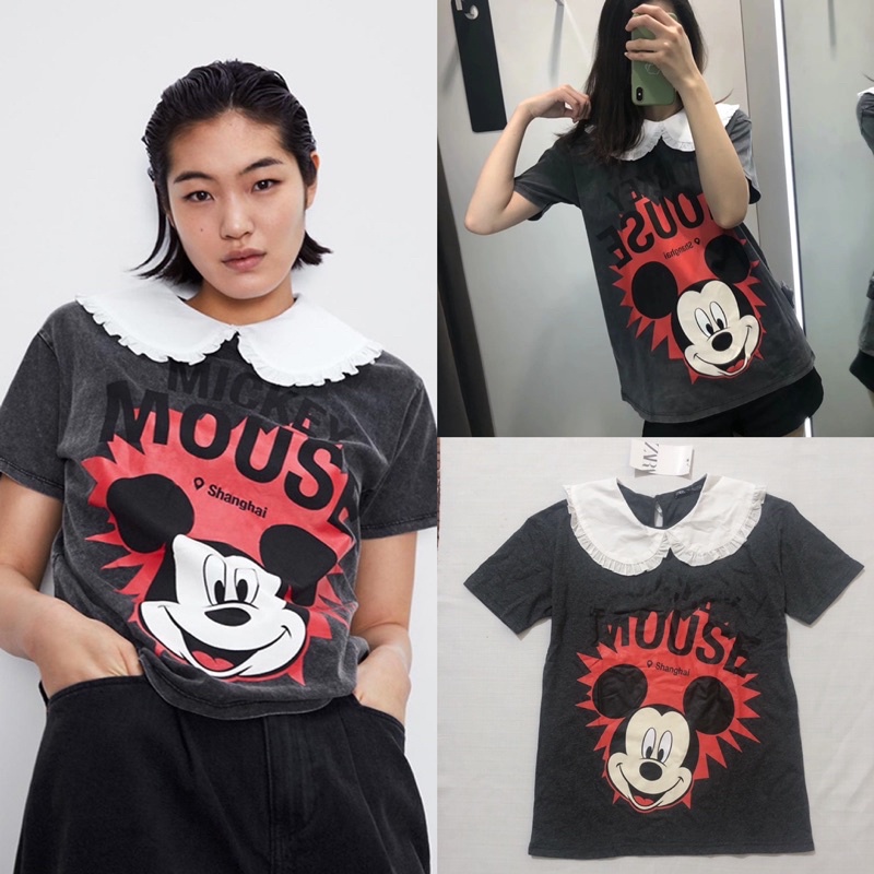 Áo phông zara zr cộc tay hình mickey newtag