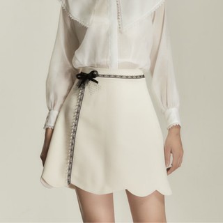 Chân váy gemma phối nơ mảnh eo nữ at moda de lita