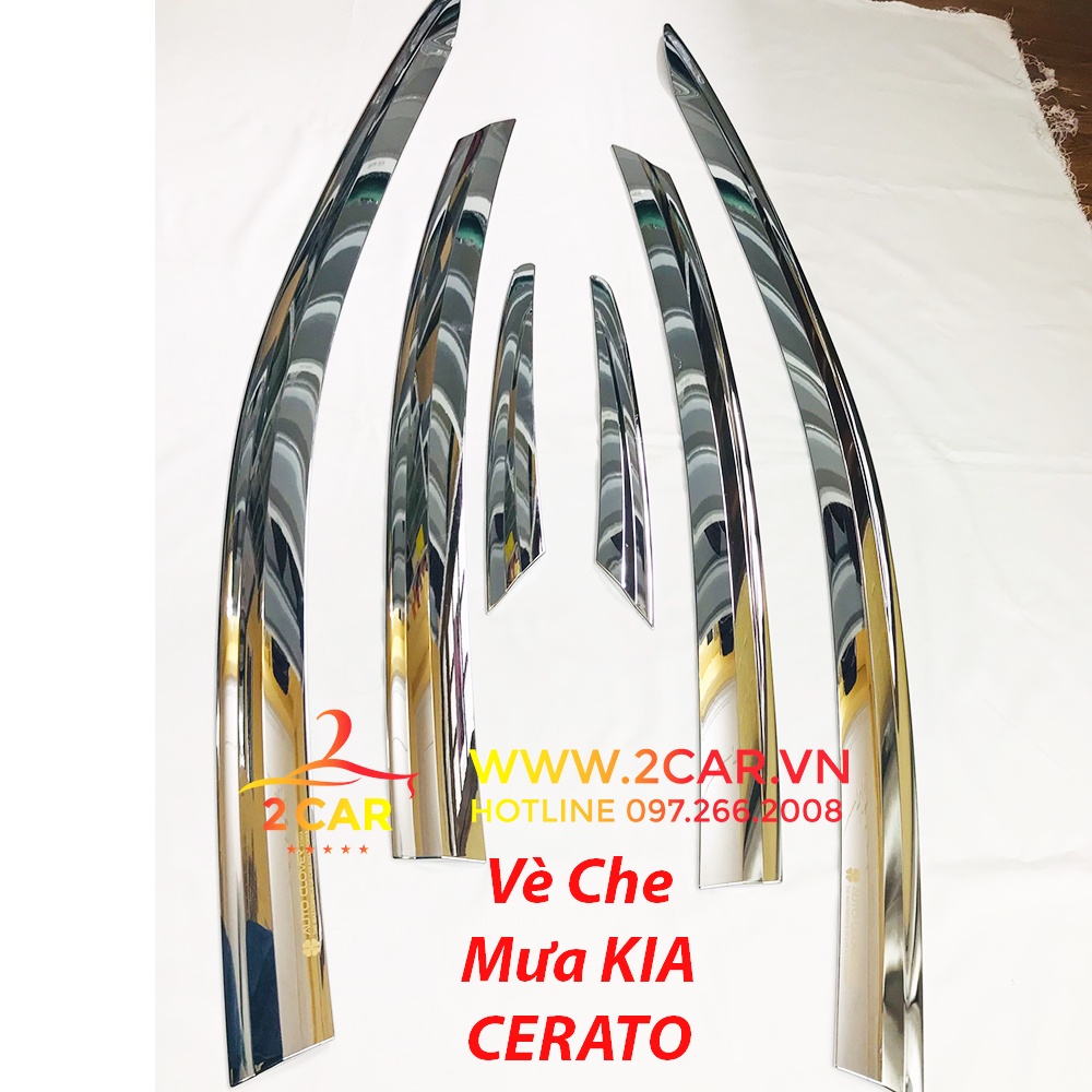 Vè che mưa mạ xe Kia Cerato 2019- 2020- 2021 mạ crom Auto Clover- 6 chi tiết