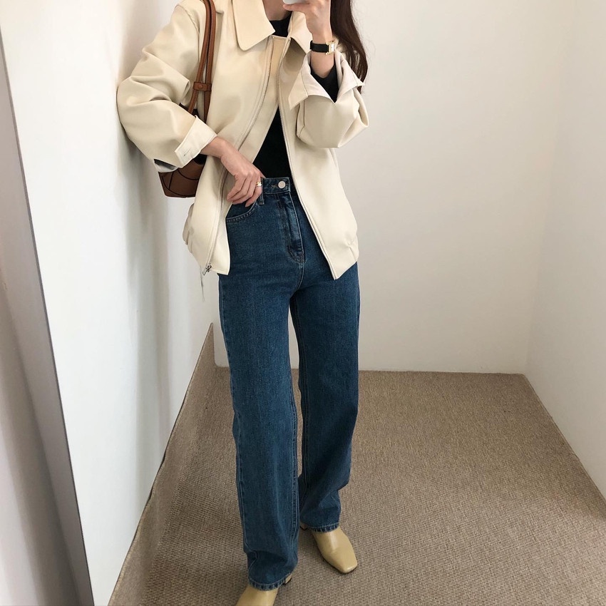 |AK05| Áo khoác da nữ oversize cá tính Hàn Quốc