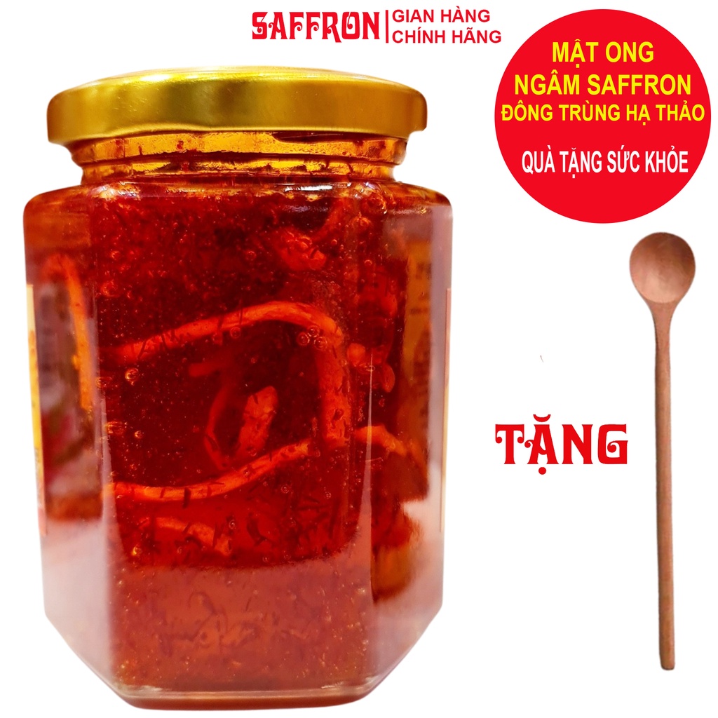 Mật ong Saffron ngâm Đông trùng hạ thảo lọ 180ml Saffron Việt Nam