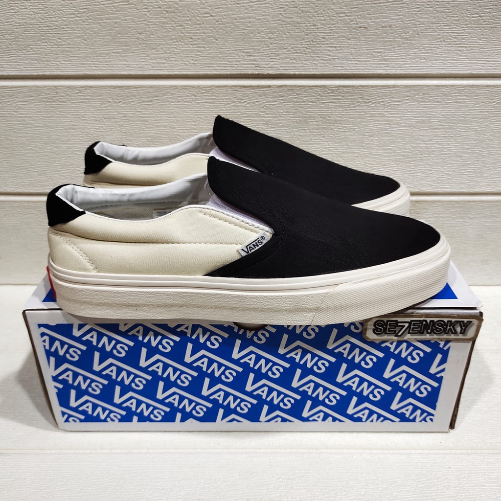 Giày Thể Thao Vans Slip On Vault LX Marshmallow Màu Đen Cá Tính Cho Nam