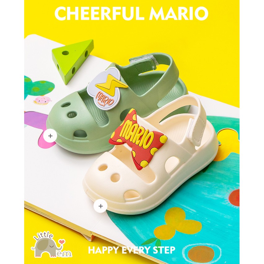 Dép đa năng cho bé chống trơn trượt Cheerful Mario _ Sandal Mario đáng yêu