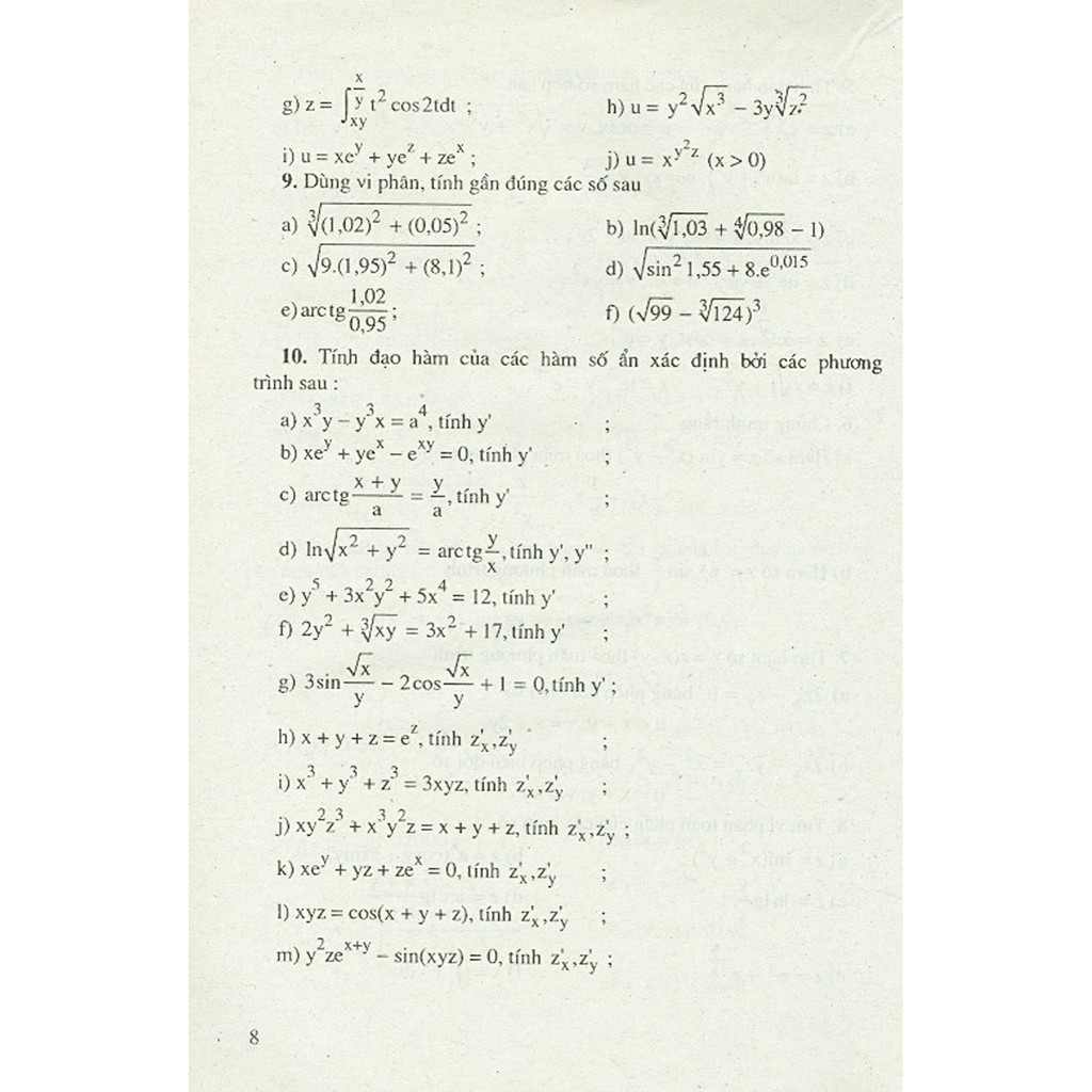Sách - Bài Tập Toán Cao Cấp - Tập 3 - Phép Tính Giải Tích Nhiều Biến Số