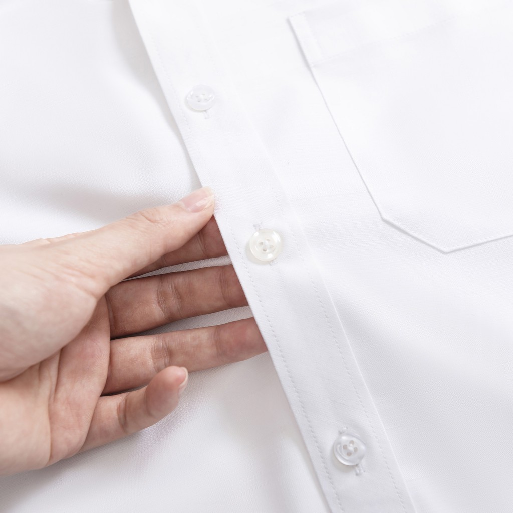 [Hàng Việt Nam] Áo Sơ Mi Nam Công Sở Trung Niên Ngắn Tay Vải Polyspun Màu Trắng Trơn Thương Hiệu Anton - SRN03 | BigBuy360 - bigbuy360.vn