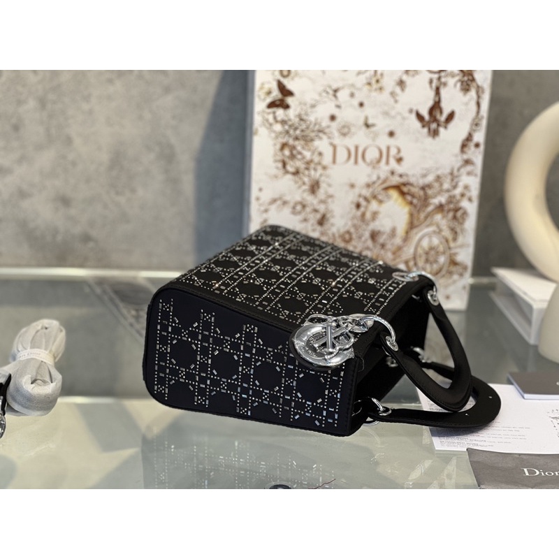 Túi DI O R lady satin đính đá fullbox