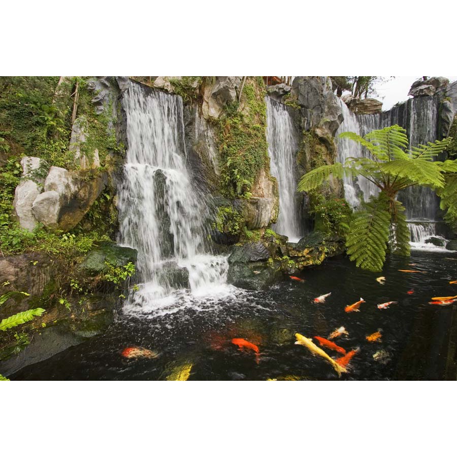 Tranh 3D phong cảnh thác nước chảy, sông suối nên thơ, dòng chảy dịu dàng