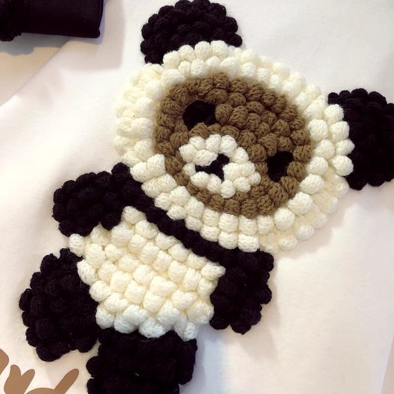 ÁO PHÔNG NỮ FORM THỤNG HÌNH GẤU TRÚC THÊU NỔI