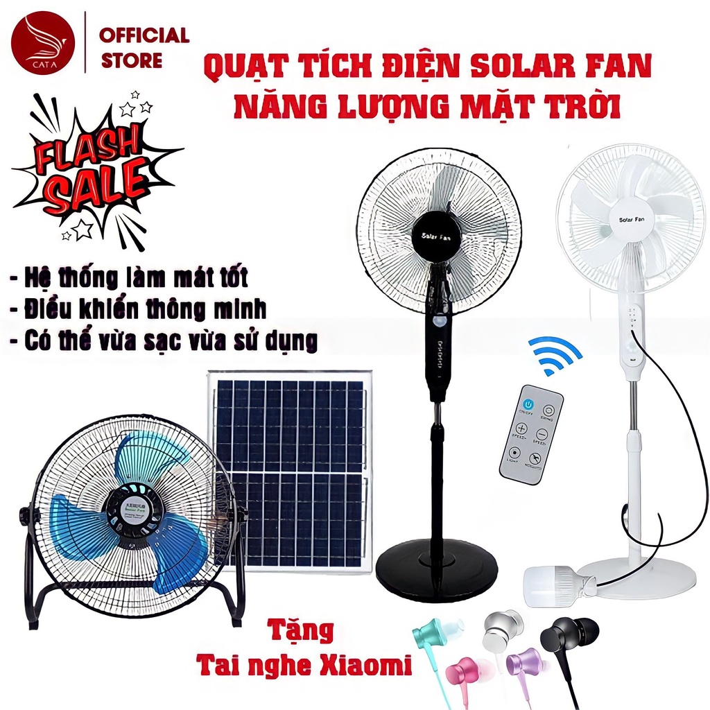 Quạt năng lượng mặt trời , Quạt tích điện Solar Fan sử dụng 8-10 giờ, sạc bằng năng lượng mặt trời- HÀNG CHÍNH HÃNG!