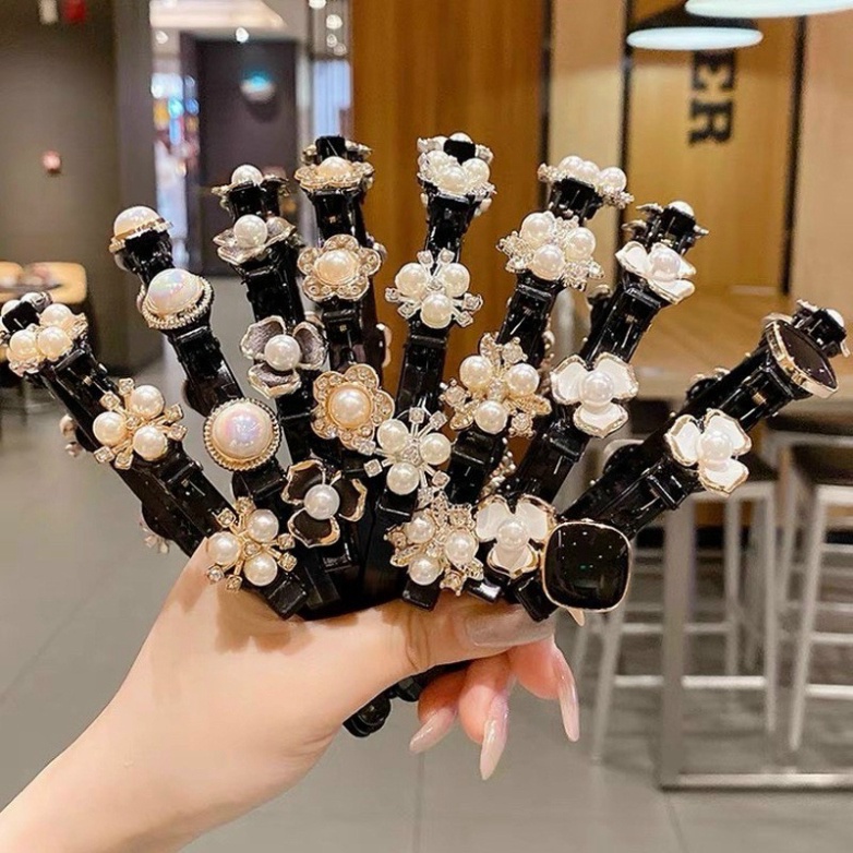 Xược Tóc Hot Tiktok, Bờm Tóc đính Hoa Có Kẹp giữ Tóc tạo độ phồng Siêu Xinh