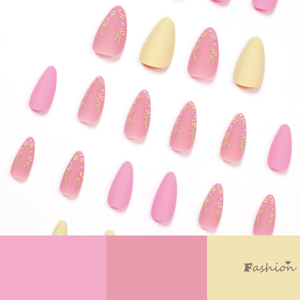 Bộ Móng Tay Giả Bền Bỉ Thoải Mái In Họa Tiết Hoa Cho Salon Làm Móng