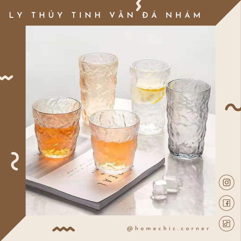 Ly thuỷ tính cốc nước vân đá nhám cốc uống cà phê | HOME CHIC CORNER