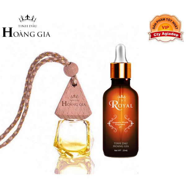 Tinh dầu thiên nhiên cao cấp Hoàng Gia (The Royal) - Bản tam giác treo oto xe hơi 8ml + chai 20ml - Nhiều mùi lựa chọn