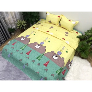 Bộ chăn ga gối poly chần bông