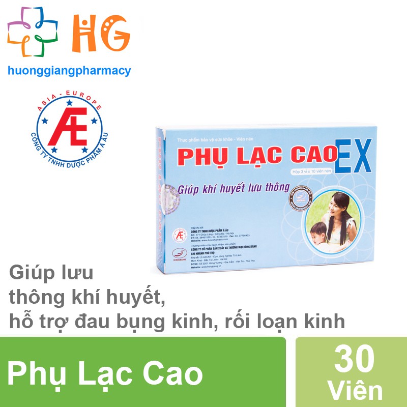 Phụ lạc cao EX - Tăng cường lưu thông khí huyết, giảm rối loạn trước, trong và sau kỳ kinh nguyệt (Hộp 30 viên)
